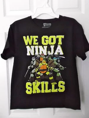 TMNT WE GOT NINJA SKILLS 黑色短袖男孩 T 恤 - 大号 (14/16) - 全新带标签 — 第 1/4 张图片