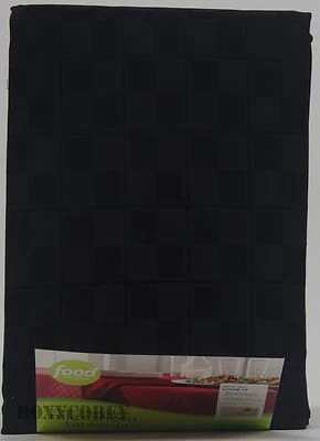 Food Network Stain Resistant Microfiber Black 60x84 Oval Tablecloth NWT - Image 1 of 2
