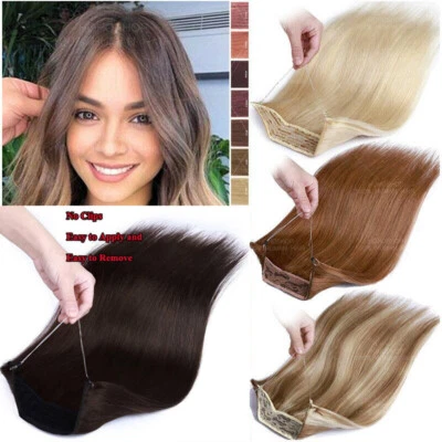 Ombre 60g Handmade Flip Human Hair Extensions Invisible Wire Good Hair Weft - Bild 1 von 4
