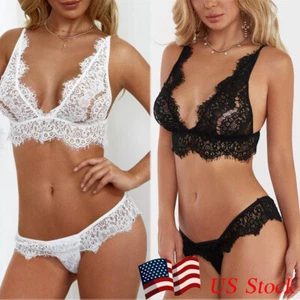 Plus Size Women's Sexy Lingerie Lace Push Up Underwear Bra Panty Set US FAST - Picture 1 of 16