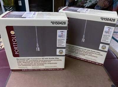 Lot Of 2 PORTFOLIO Recessed Pendant Light Conversion Kit Shade Fitter Nickel NEW - Image 1 of 4