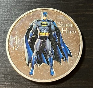 Batman 2014 coloreado 1 oz redondo plateado - no plata maciza - Imagen 1 de 2