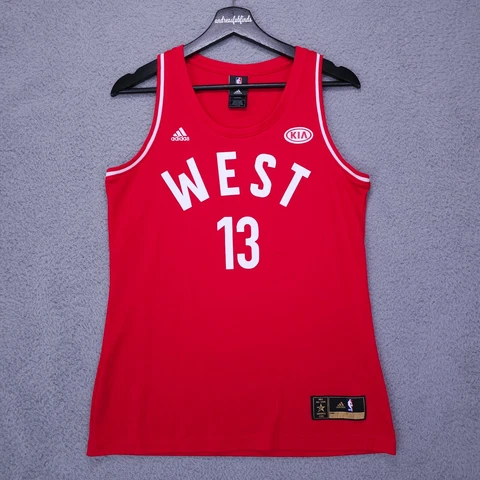 Adidas James Harden Womens Jersey Large Red NBA All Star 2016 Toronto West #13 Cover