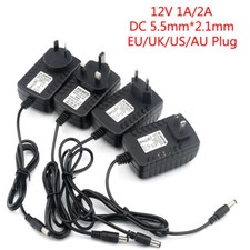 12V 1A 2A Power Supply AC 100-240V to DC Adapter 5050 3528 LED Strip Light UK US