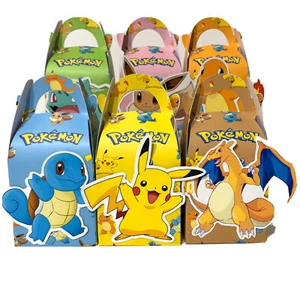 13x Pokemon Pikachu 2024 Lolly Loot Bag Box. Cake Bunting Cupcake Banner Flags - Picture 1 of 8