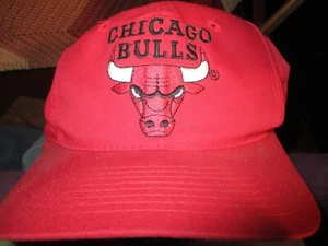 Vintage Red Bill CHICAGO BULLS Logo Snapback Hat OSFA By Twins Enterprises - Picture 1 of 4
