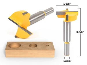 1-5/8" Diameter Carbide Forstner Drill Bit - 10mm Shank - Yonico 43047C - Picture 1 of 1