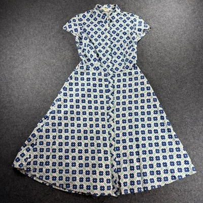 Boden Women Floral Print Button Front Fit Flare Midi Dress UK 8 US 4 - Image 1 of 4