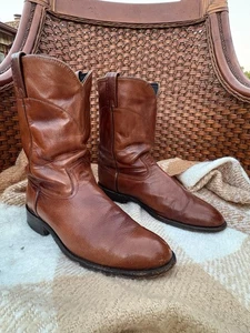 Botas vaqueras Dan Post Roper 6587 para hombre 10,5 D cuero marrón a media pantorrilla - Imagen 1 de 9