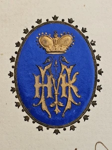 1885 Dora d'Istria principessa Elena Ghica invito salone firmato con monogramma corona - Foto 1 di 5