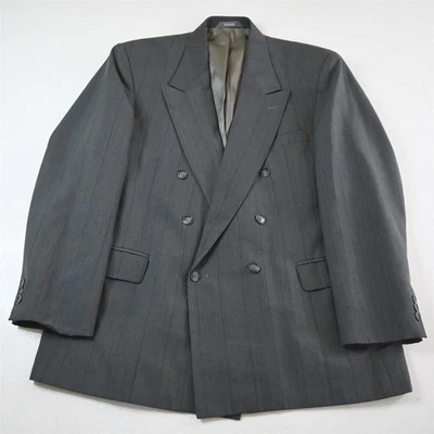 Chaqueta Blazer Abrigo Deportivo De Colección Hecha en EE. UU. 44R Gris Rayas Lana Para Hombre Foto 1 de 4