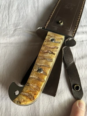 HEN & ROOSTER HR-5032-RH HUNTING KNIFE RAMS HORN SCALES MADE IN SPAIN - Imagem 1 de 4