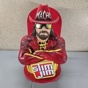 Soporte de exhibición de tienda coleccionable Macho Man Randy Savage Slim Jim WWF WWE - Imagen 1 de 9