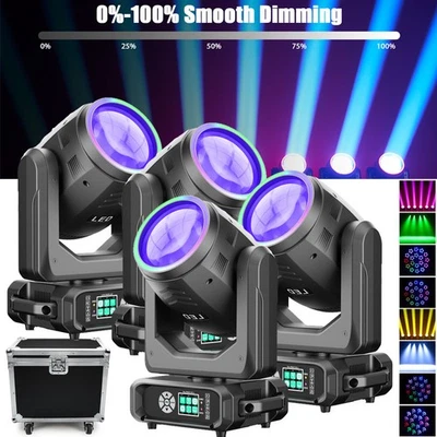 4x 250W LED Moving Head Light Gobo Beam Stage DJ Disco Bar DMX Effect Lighting - Image 1 of 4