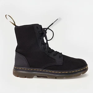 Dr. Martens Combs J Side Zip Black Combat Lace-Up Ankle Boots AirWair JY004 Sz 1 - Picture 1 of 13