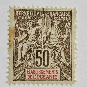 France Polynesia Stamp, Sc 18, 50c Commerce Issue, VF MH OG CV$275.00 (507622) - Picture 1 of 2