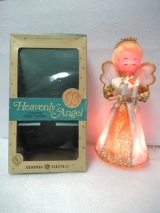Topper de árbol iluminado vintage años 60 GE General Electric Heavenly Angel 11" Japón - Imagen 1 de 11