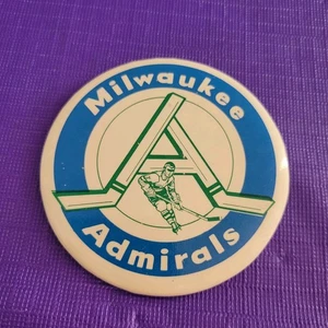 Vintage Milwaukee Admirals Hockey Button Pin 3" - Picture 1 of 2