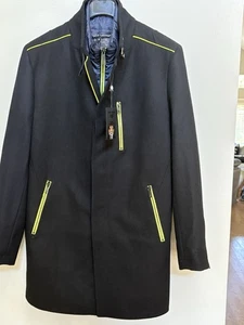 Cappotto uomo MACEOO Captain Volt nero lana pea taglia XL $798 NUOVO spedizione gratuita!! - Foto 1 di 11