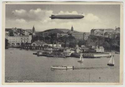 ALEMANIA 1931 *ZEPPELIN sobre HAMBURGO* postal RELLINGEN-LANGENES Foto 1 de 3