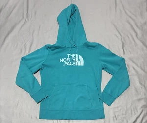 The North Face Hoodie Womens Medium Teal Pullover Sweatshirt Kangaroo Pocket - Picture 1 of 8