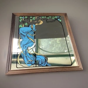 Large Vintage Mucha Mirror For Champagne Moët Et Chandon Art Nouveau Style - Picture 1 of 9