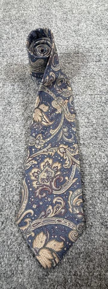 Corbata clásica Kuppeheimer para hombre azul dorado cachemira 100 % seda hecha en Italia Foto 1 de 4