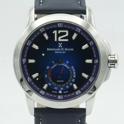 Bernhard H.Meyer Montre Hommes 40MM B5112 / Cw Bleu Beau État Foto 1 de 4