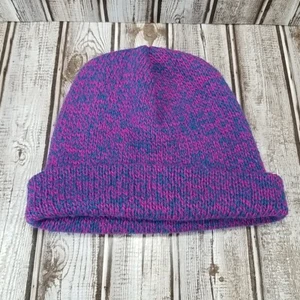 Para mujeres Land's End Tejido Acrílico Mezcla de Lana Gorro Gorra de Invierno Púrpura Azul - Imagen 1 de 5
