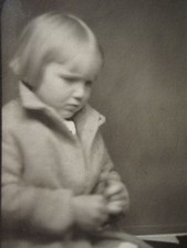 ANTIQUE VINTAGE PHOTOBOOTH ARTISTIC BLONDE GIRL PENNY FOR YOUR THOUGHTS PHOTO