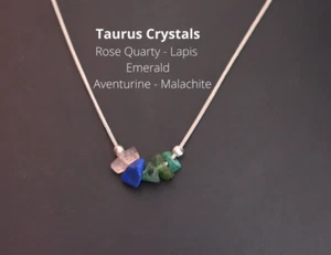 Taurus Necklace Raw Crystals Zodiac Sign Astrology Choker Crystal Jewelry, raw - Picture 1 of 3