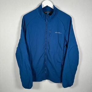 Eddie Bauer First Ascent Quilted Jacket Mens Large Blue Full Zip Windbreaker - Picture 1 of 12
