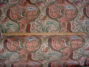 17-1/4Y Scalamndre M7 00031520 Ashkhabad Handprinted Paisley Upholstery Fabric - Picture 1 of 4