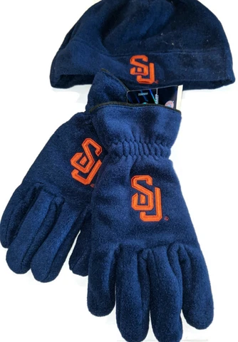 Syracuse University Logo Fleece Gloves,& Stadium Cap NCAA L/XL Cover