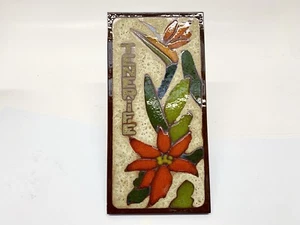 Ceramic Art Tile Hand Decorated Teneriffe Wall Hanging Decor Strelitzia - Picture 1 of 11