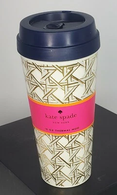 Kate Spade New York Gold Caning Insulated Thermal Mug BPA & Lead Free 16 oz - Image 1 of 4