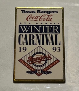 Texas Rangers Pin ~ MLB ~ Baseball ~ 1993 Winter Carnival ~ Sponsor Coca-Cola - Picture 1 of 6