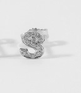 Pendiente Mono Letra Oro Blanco Y Diamantes REALIZAMOS TODAS LAS LETRAS - Bild 1 von 3