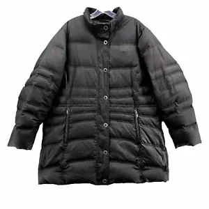 Eddie Bauer Jacket Adult XL Black 700 Fill Premium Goose Down Puffer Parka Women - Picture 1 of 10