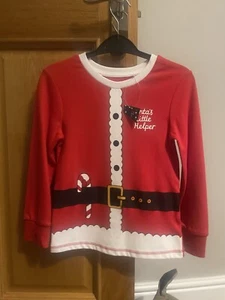 George Boys Christmas T-Shirt Top 6-7 Years Long Sleeve Santa Claus Red New - Picture 1 of 7