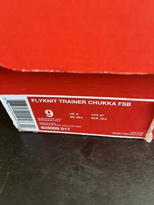 Nike Flyknit Trainer Chukka FSB sz 9 Used Black White Volt 625009 017 Good Shape - Image 1 of 4