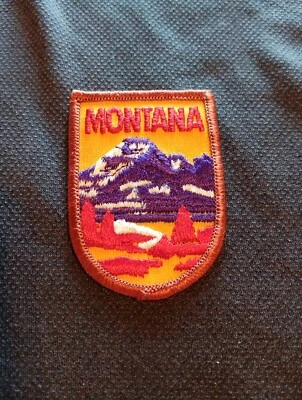 Parche estatal vintage, Montana, montañas, 2x3 pulgadas Foto 1 de 3