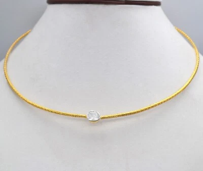 Gargantilla Hasli para mujer collar enchapado en oro de 18k original Polki plata de ley 925 Foto 1 de 3