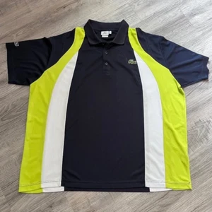 Lacoste SPORT Color Block Polo Shirt Navy Blue Henley Short Sleeve 3XL/10R - Picture 1 of 8