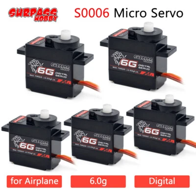 Surpass Hobby Servo Digitale 6g Micro Plastica Ingranaggio Servo per Aerei RC Ala Fissa - Immagine 1 di 4