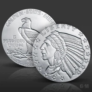 1 oz Incuse Indian Silver Round .999 fine Silver Bullion 1 Troy Ounce - Picture 1 of 3