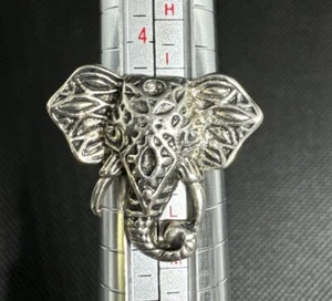 Elephant Ring Size 5 Luck Detailed Animal Silver tone Halloween Costume - Picture 1 of 4
