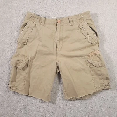 Quicksilver Shorts Mens 32 Khaki Cargo Casual Grunge Destroyed Beach Streetwear - Image 1 of 4