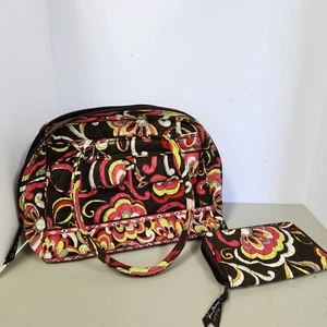 Vera Bradley Schultertasche & Geldbörse mit Reißverschluss ausverkauft Puccini-Druck - Bild 1 von 18