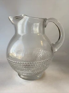 Vintage Duncan & Miller Tear Drop Ball Pitcher Ice Lip 8” Tall - Picture 1 of 8